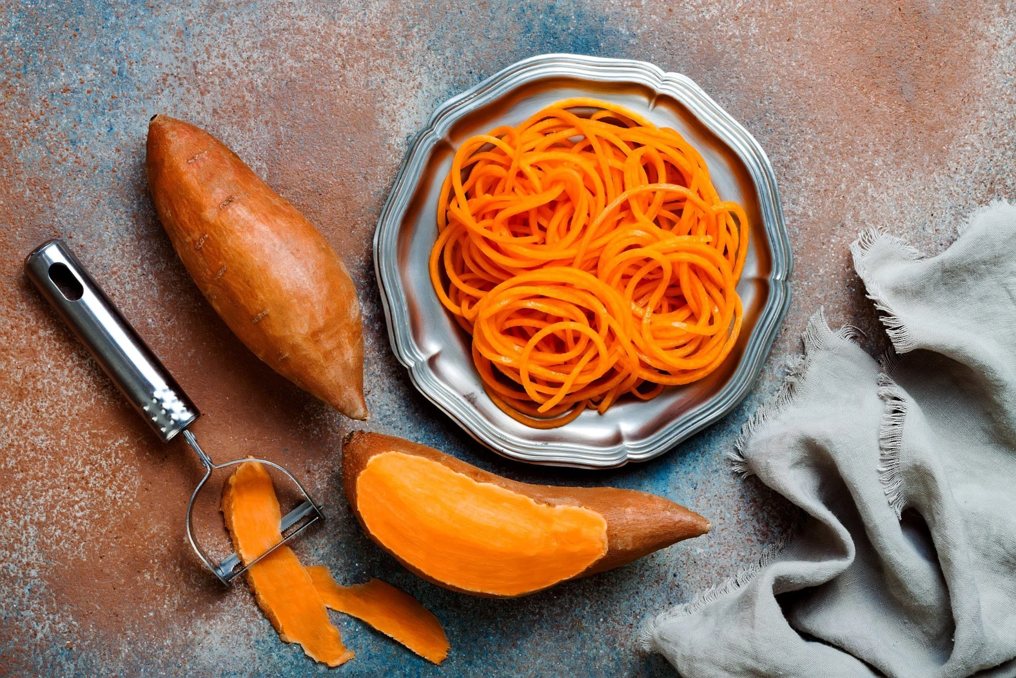 Spiraled Sweet Potato Enchilada Skillet