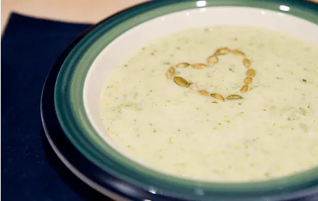 Detox Lemon Leek & Broccoli Soup with Toasted Seeds