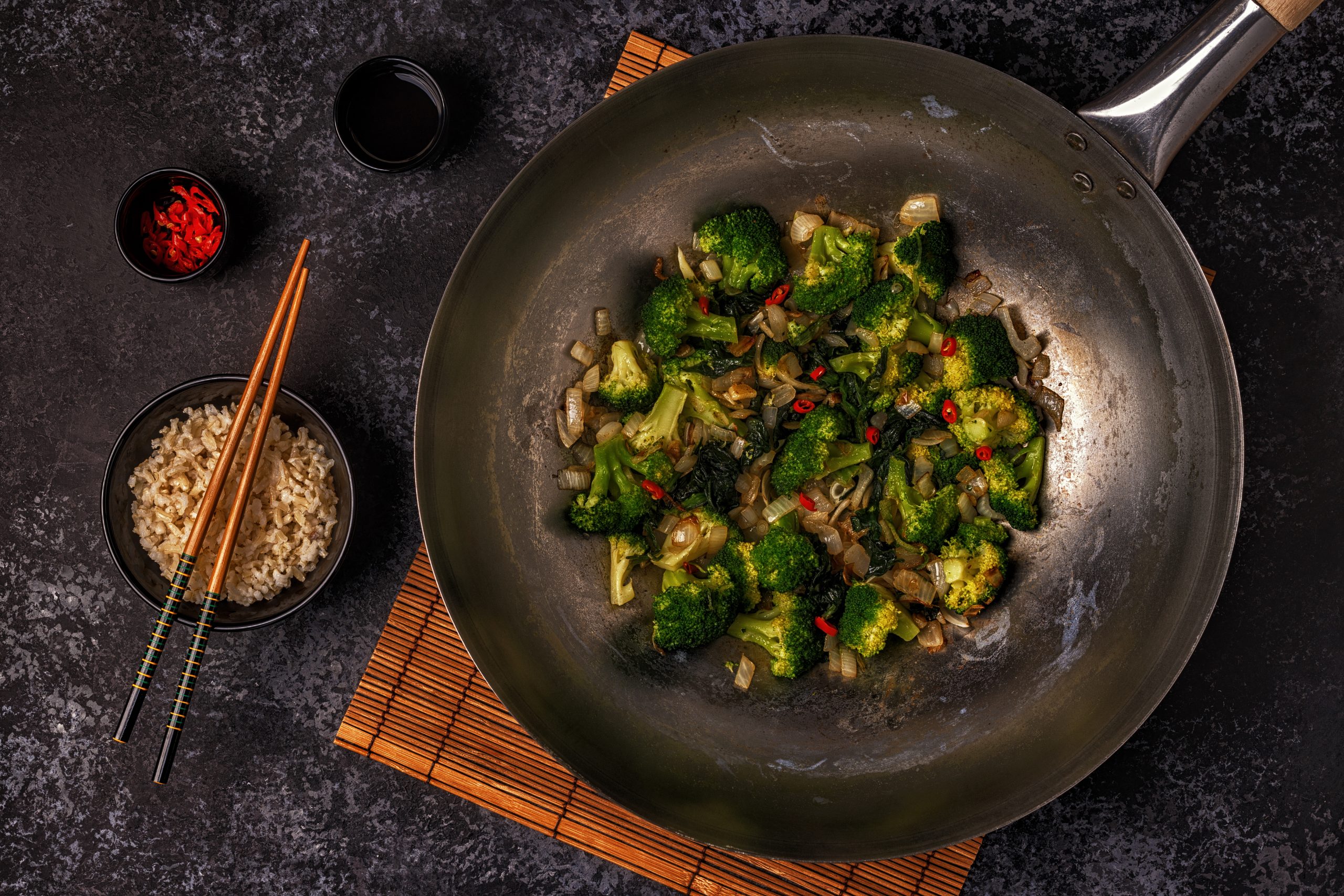 Stir-Fried Cabbage & Broccoli with Rice